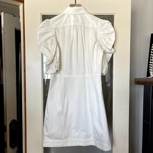 FRAME Gillian Dress Ecru Puff Shoulder Off White Size XS‎ Mini Chic Cute Sexy - Picture 11 of 16